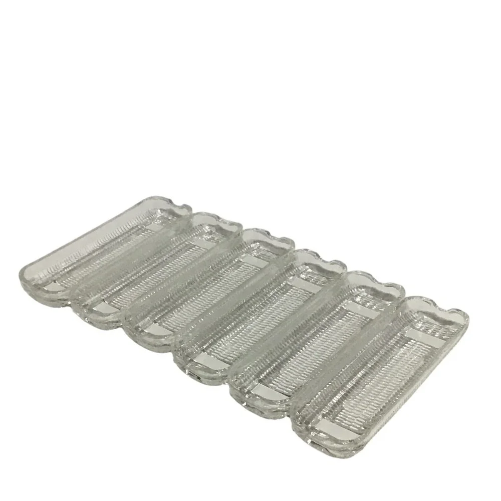 Corn On The‎ Cob Clear Rectangle Shape Vintage Dishes 8x3 Inches Lot Of 6 Nice
